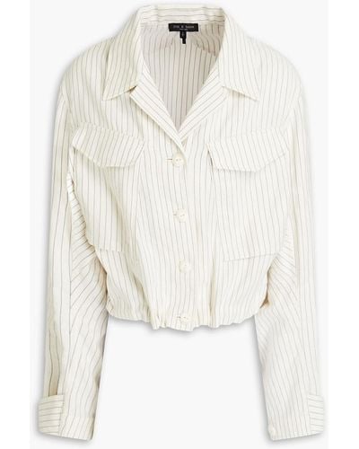 Rag & Bone Piper Pinstriped Linen-blend Twill Jacket - White