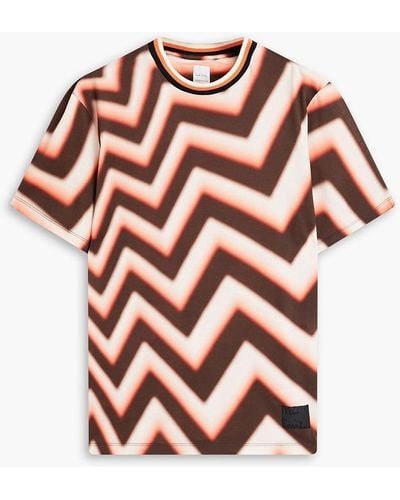 Paul Smith Printed Cotton-jersey T-shirt - Brown