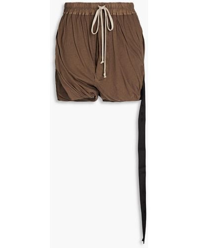 Rick Owens Ruched Cotton-jersey Shorts - White