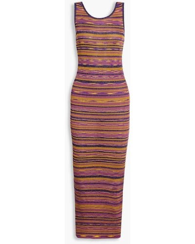 Missoni Space-dyed Striped Crochet-knit Midi Dress - Red