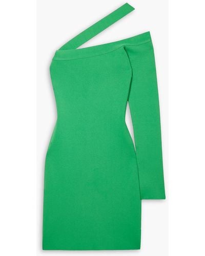 GAUGE81 Alzira One-sleeve Cutout Ponte Mini Dress - Green