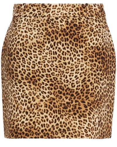 Nili Lotan Rivoli Leopard-print Cotton-velvet Mini Skirt - Brown