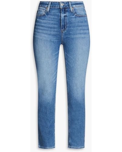 PAIGE Cindy Cropped Mid-rise Straight-leg Jeans - Blue