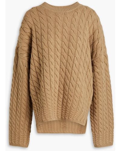 Theory Karenia Cable-knit Wool And Cashmere-blend Sweater - Natural