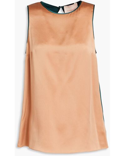 ROKSANDA Two-tone Silk-satin Top - Multicolour