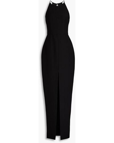 Rasario Cutout Crepe Halterneck Maxi Dress - Black