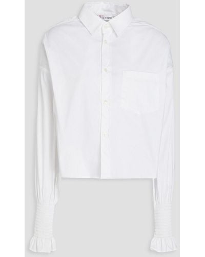 RED Valentino Ruffled Cotton-blend Poplin Shirt - White