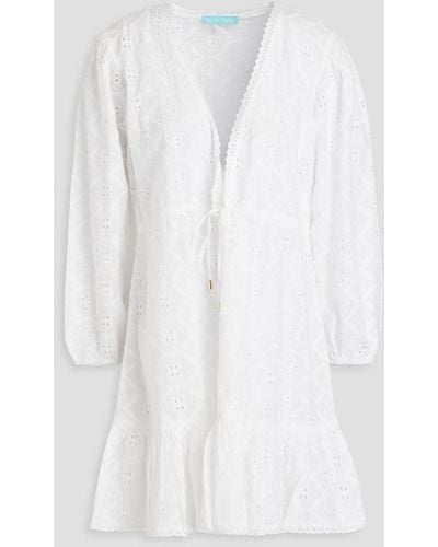 Melissa Odabash Evelyn Broderie Anglaise Cotton Mini Dress - White