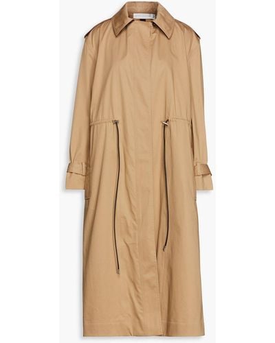 Victoria Beckham Waxed Cotton-blend Gabardine Trench Coat - Natural