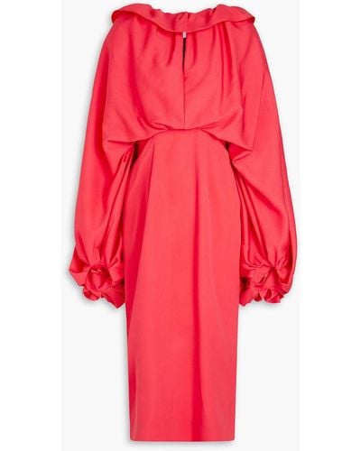 ROKSANDA Garnia Ruffled Wool Midi Dress - Red