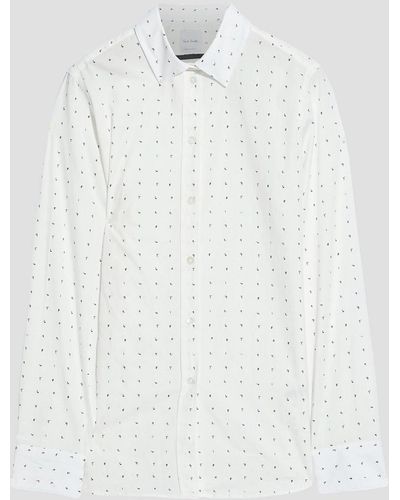 Paul Smith Printed Cotton-poplin Shirt - White