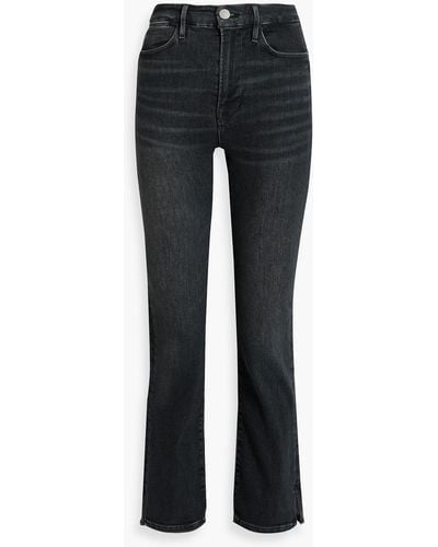 FRAME Le Super High High-rise Straight-leg Jeans - Black