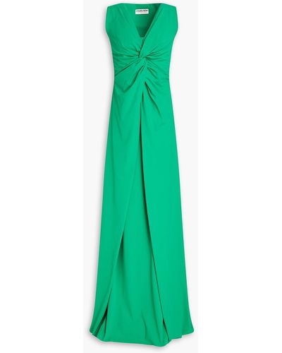 La Petite Robe Di Chiara Boni Opera Twist-front Jersey Maxi Dress - Green