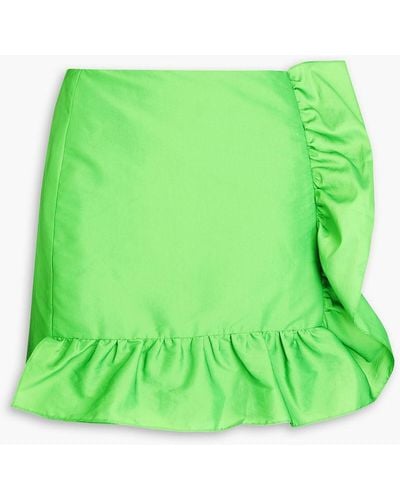 Sandro Ruffled Organza Mini Skirt - Green