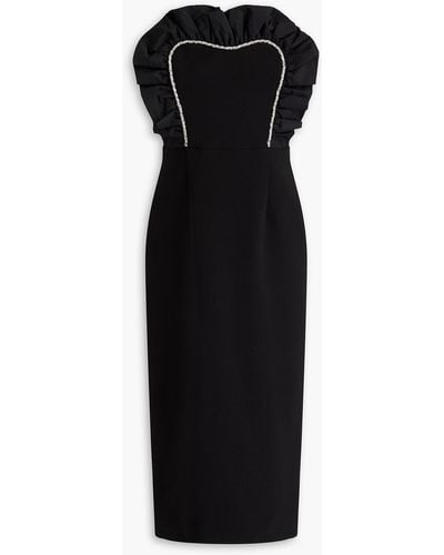 Rebecca Vallance Katie Strapless Crystal-embellished Crepe Midi Dress - Black
