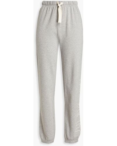 Mother Mélange French Cotton-terry Track Trousers - Grey
