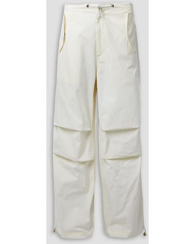 Dion Lee toggle Parachute Cotton-blend Gabardine Straight-leg Cargo Trousers - White