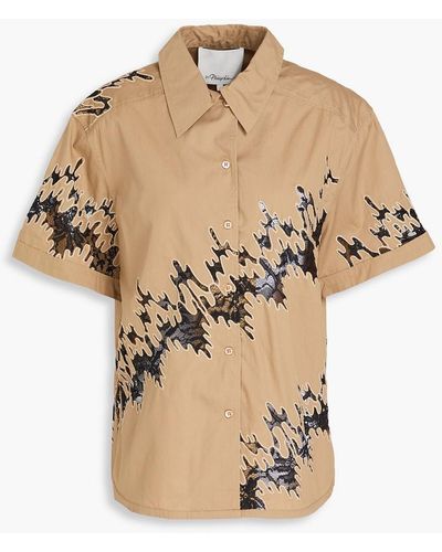 3.1 Phillip Lim Lace-trimmed Cotton Shirt - Natural