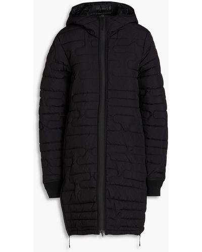 Y-3 Quilted Shell Hooded Coat - Black