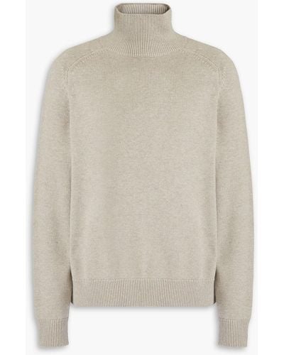 Studio Nicholson Merino Wool And Cotton-blend Turtleneck Sweater - White
