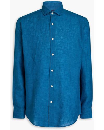 Frescobol Carioca Antonio Linen Shirt - Blue