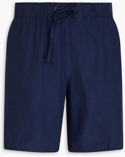Onia Mid-length Linen-blend Swim Shorts - Blue