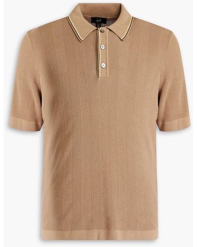 Dunhill Ribbed Cotton Polo Shirt - Natural