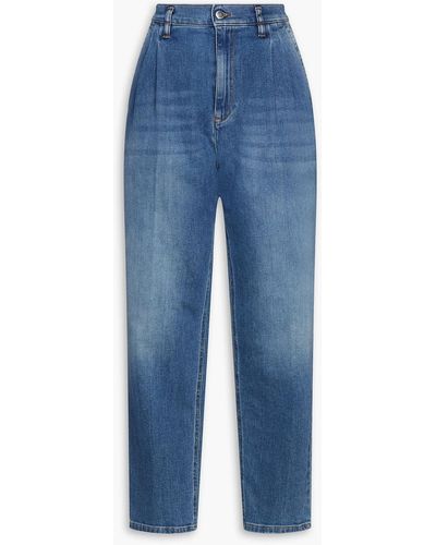 RED Valentino Cropped High-rise Tapered Jeans - Blue