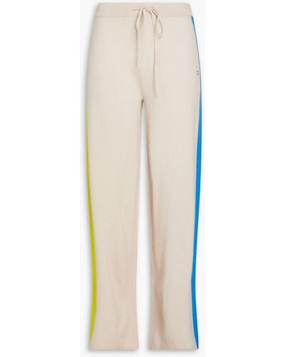 Chinti & Parker Intarsia Wool And Cashmere-blend Track Pants - White