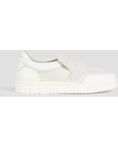 Acne Studios Quilted Suede And Leather Slip-on Sneakers - White