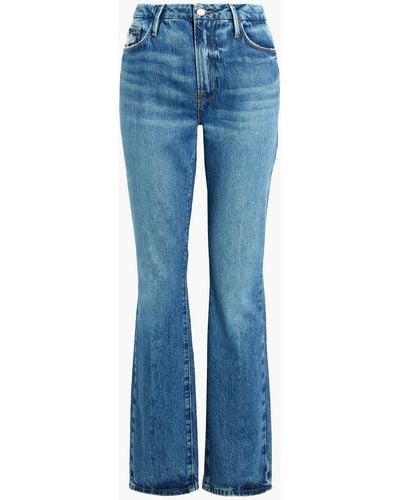 FRAME Le mini boot halbhohe bootcut-jeans in distressed-optik - Blau