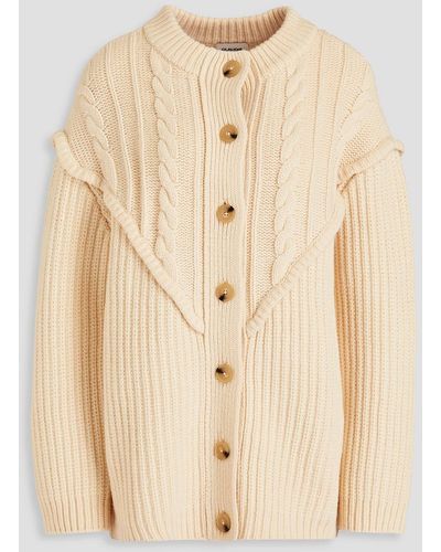 Claudie Pierlot Cable-knit Wool Cardigan - Natural