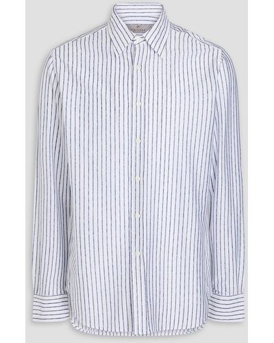Canali Striped Cotton-jersey Shirt - White