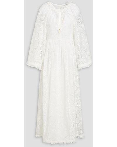 Zimmermann Laurel Gauze Midi Dress - White