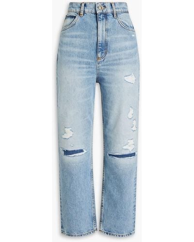 Sandro Guylain boyfriend-jeans in distressed-optik - Blau