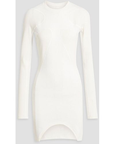 Dion Lee Ribbed Cotton-jersey Mini Dress - White