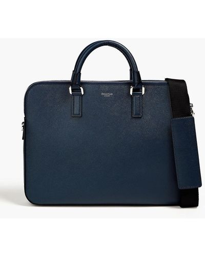 Serapian Evolution Textured-leather Briefcase - Blue