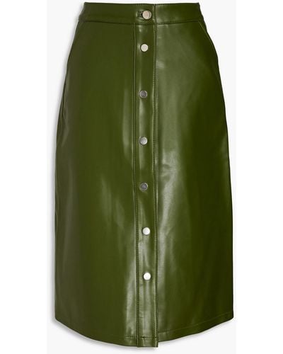 DEADWOOD Lara Faux Leather Skirt - Green