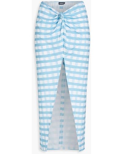 Jacquemus Nodi Knotted Gingham Pareo - Blue