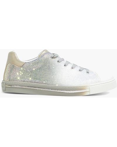 Rene Caovilla Xtra Crystal-embellished Dégradé Leather Sneakers - Multicolor