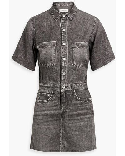Rag & Bone Bedrucktes hemdkleid aus TM in minilänge - Grau