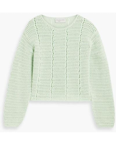 Envelope Nammos Cropped Open-knit Cotton Sweater - Green