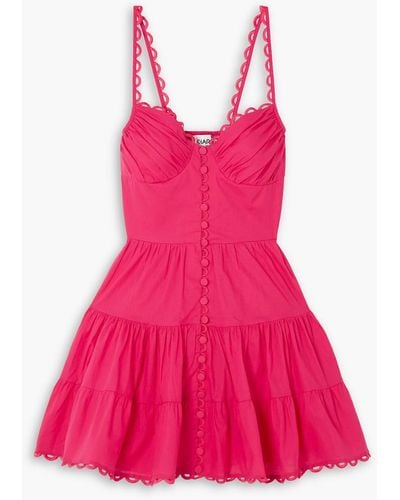 Charo Ruiz Angy Scalloped Tiered Cotton-blend Mini Dress - Pink
