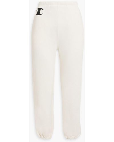 Nili Lotan Printed French Cotton-terry Track Trousers - White