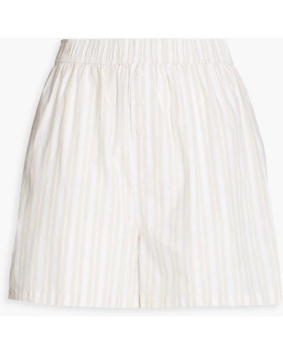Onia Striped Cotton-poplin Shorts - White