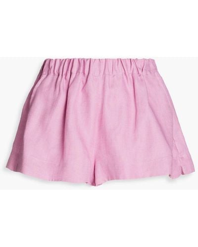 Bondi Born Aruba Linen Shorts - Pink