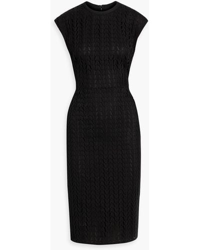 Valentino Garavani Open-knit Cotton-blend Dress - Black