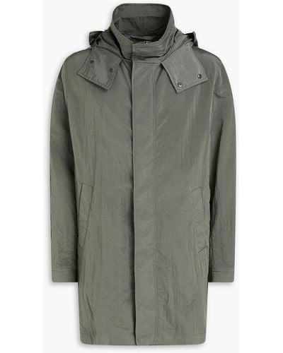 Canali Crinkled Shell Hooded Parka - Grey