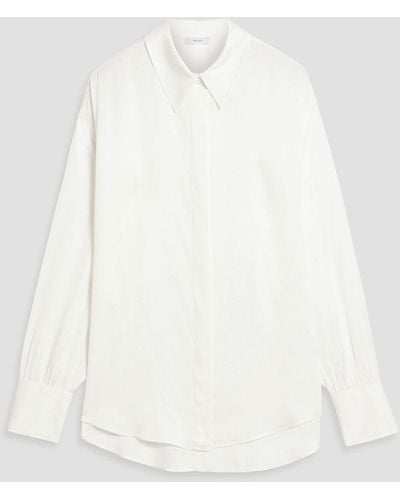 Iris & Ink Rosa Satin-crepe Shirt - White