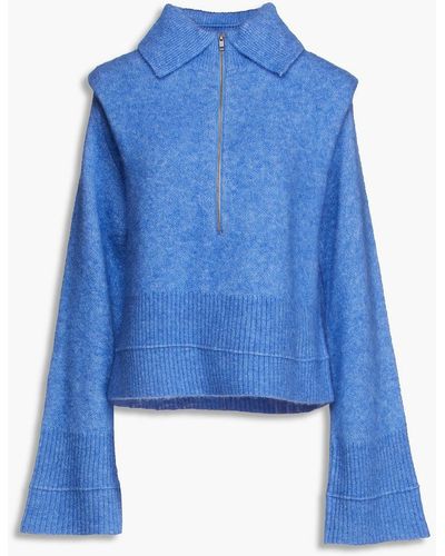 REMAIN Birger Christensen Giana Mélange Knitted Sweater - Blue